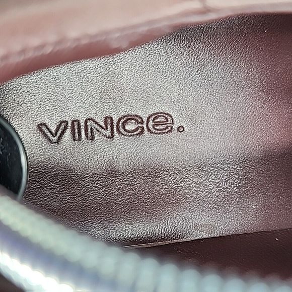 Vince Cantara Leather Slip On Sneakers Burgundy Size 9 US 39 EU Platform Knit - Picture 10 of 14